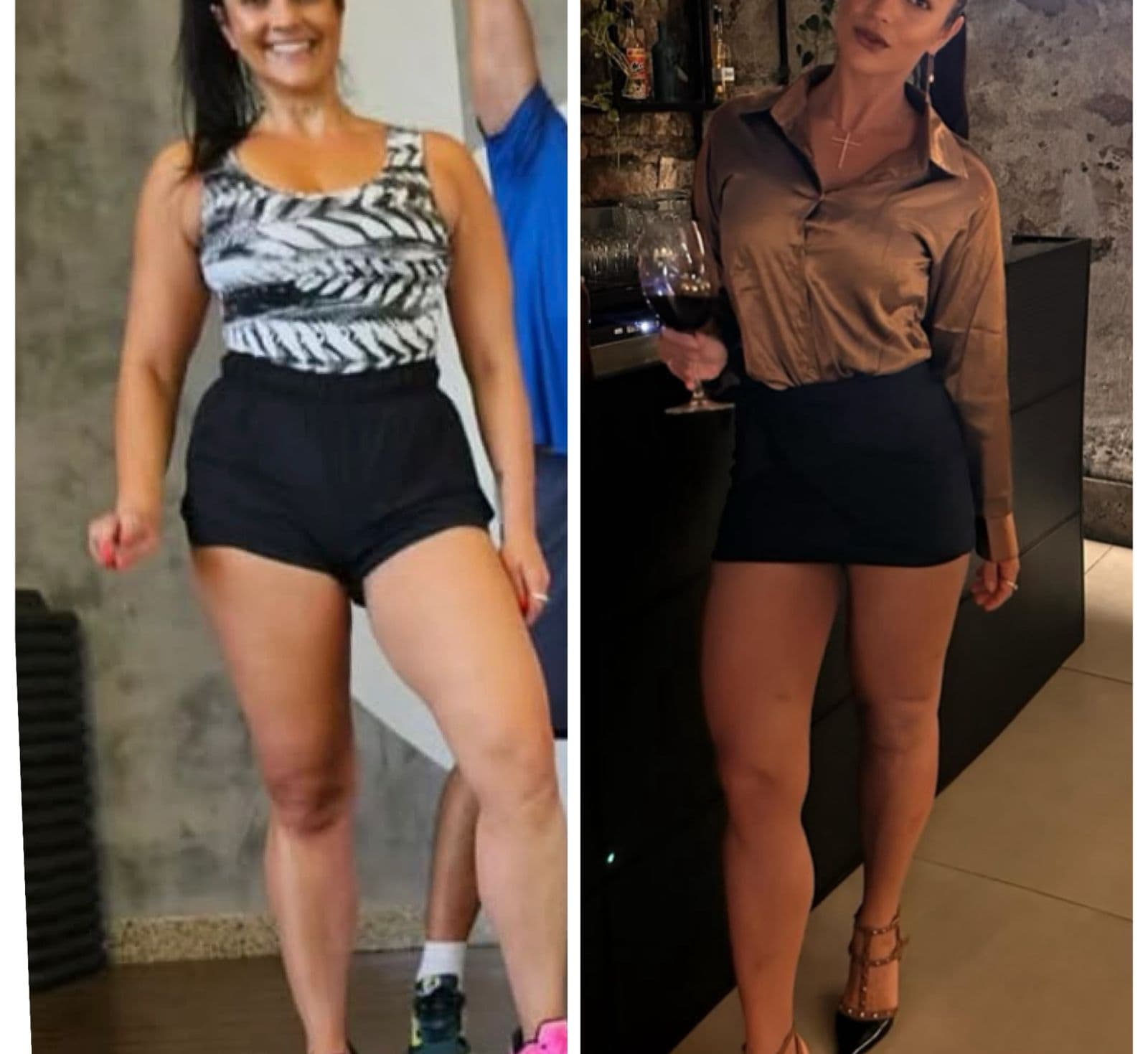 Antes e depois feminino com treino direcionado